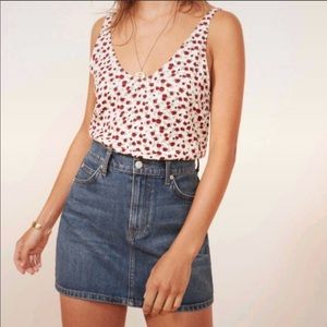 Size 28 Reformation Ella Jean Skirt Sequoia Wash